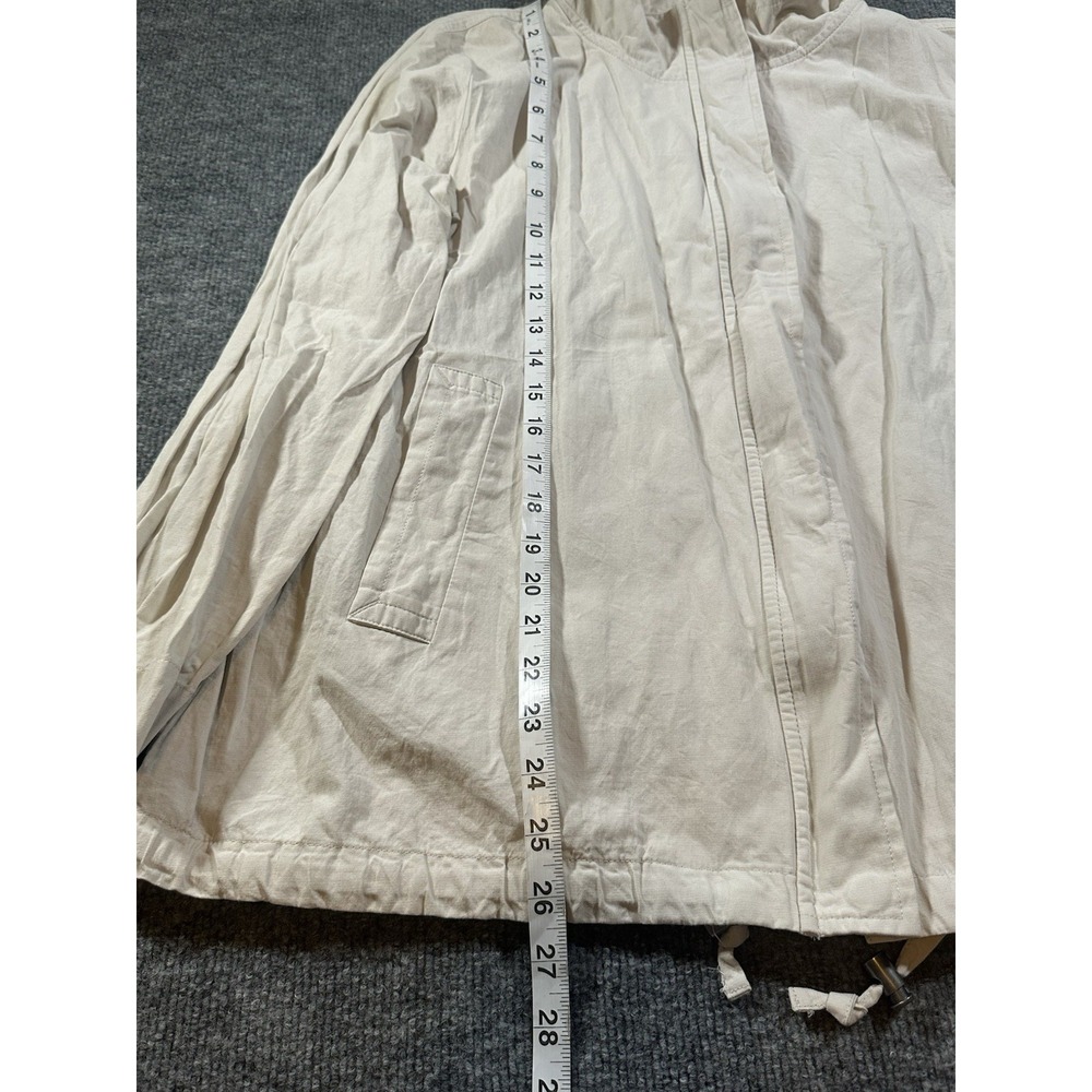Eileen Fisher Womens L Ivory Shacket Full Zip Snap Button Organic Cotton - Picture 5 of 7